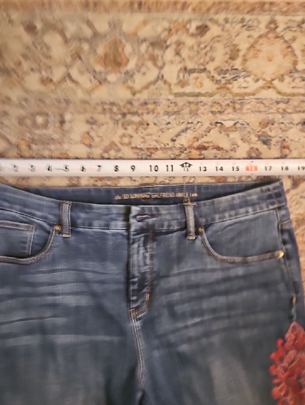 Chico's So Slimming Girlfriend Jeans Size 2 (US 12) Embroidered Boho Ankle - Picture 10 of 13